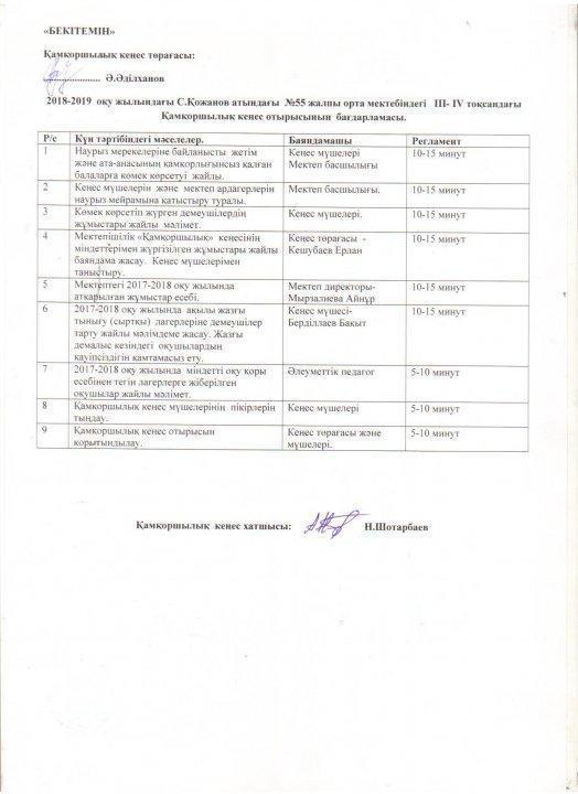 Қамқоршылық кеңесі 2018-2019