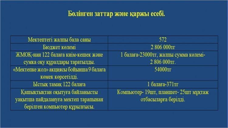 Бөлінген заттар және қаржы есебі